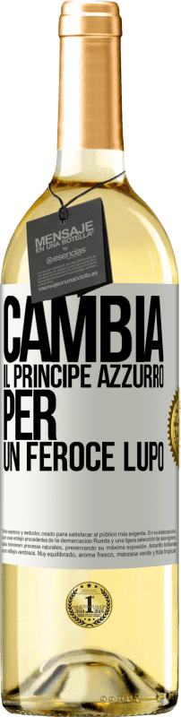 29,95 € Spedizione Gratuita | Vino bianco Edizione WHITE Cambia il principe azzurro per un feroce lupo Etichetta Bianca. Etichetta personalizzabile Vino giovane Raccogliere 2024 Verdejo