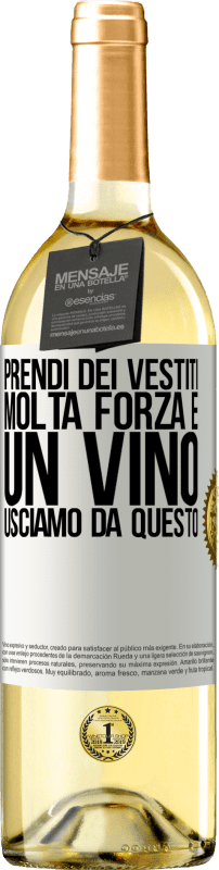 29,95 € Spedizione Gratuita | Vino bianco Edizione WHITE Prendi dei vestiti, molta forza e un vino. Usciamo da questo Etichetta Bianca. Etichetta personalizzabile Vino giovane Raccogliere 2024 Verdejo