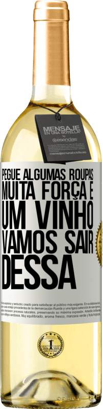 29,95 € Envio grátis | Vinho branco Edição WHITE Pegue algumas roupas, muita força e um vinho. Vamos sair dessa Etiqueta Branca. Etiqueta personalizável Vinho jovem Colheita 2024 Verdejo