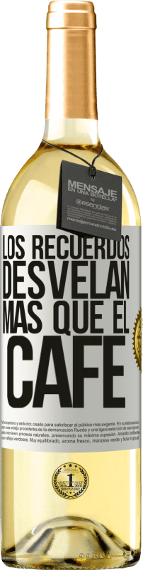 29,95 € Envío gratis | Vino Blanco Edición WHITE Los recuerdos desvelan más que el café Etiqueta Blanca. Etiqueta personalizable Vino joven Cosecha 2024 Verdejo