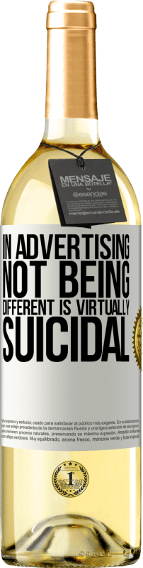 29,95 € Free Shipping | White Wine WHITE Edition In advertising, not being different is virtually suicidal White Label. Customizable label Young wine Harvest 2023 Verdejo