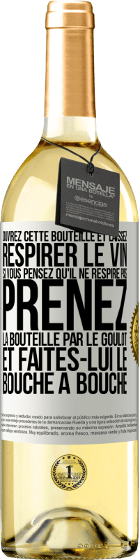 29,95 € Envoi gratuit | Vin blanc Édition WHITE Ouvrez cette bouteille et laissez respirer le vin. Si vous pensez qu'il ne respire pas prenez la bouteille par le goulot et fait Étiquette Blanche. Étiquette personnalisable Vin jeune Récolte 2024 Verdejo