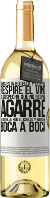 29,95 € Envío gratis | Vino Blanco Edición WHITE Abra esta botella y deje que respire el vino. Si sospecha que no respira, agarre la botella por el cuello y hágale el boca a Etiqueta Blanca. Etiqueta personalizable Vino joven Cosecha 2024 Verdejo