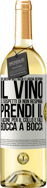 29,95 € Spedizione Gratuita | Vino bianco Edizione WHITE Apri questa bottiglia e lascia respirare il vino. Se sospetti di non respirare, prendi il flacone per il collo e fallo bocca Etichetta Bianca. Etichetta personalizzabile Vino giovane Raccogliere 2024 Verdejo