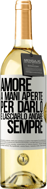 29,95 € Spedizione Gratuita | Vino bianco Edizione WHITE Amore, a mani aperte. Per darlo e lasciarlo andare. sempre Etichetta Bianca. Etichetta personalizzabile Vino giovane Raccogliere 2024 Verdejo