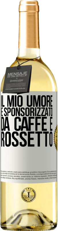 29,95 € Spedizione Gratuita | Vino bianco Edizione WHITE Il mio umore è sponsorizzato da caffè e rossetto Etichetta Bianca. Etichetta personalizzabile Vino giovane Raccogliere 2024 Verdejo