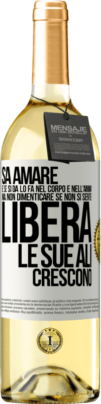 29,95 € Spedizione Gratuita | Vino bianco Edizione WHITE Sa amare, e se si dona, lo fa nel corpo e nell'anima. Ma, non dimenticare, se non ti senti libero, le tue ali crescono Etichetta Bianca. Etichetta personalizzabile Vino giovane Raccogliere 2025 Verdejo