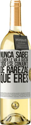 29,95 € Envío gratis | Vino Blanco Edición WHITE Nunca sabes a quien le va a gustar todo ese conjunto de rarezas que eres Etiqueta Blanca. Etiqueta personalizable Vino joven Cosecha 2024 Verdejo