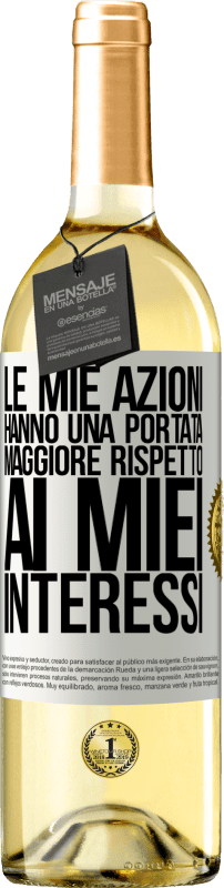 29,95 € Spedizione Gratuita | Vino bianco Edizione WHITE Le mie azioni hanno una portata maggiore rispetto ai miei interessi Etichetta Bianca. Etichetta personalizzabile Vino giovane Raccogliere 2024 Verdejo