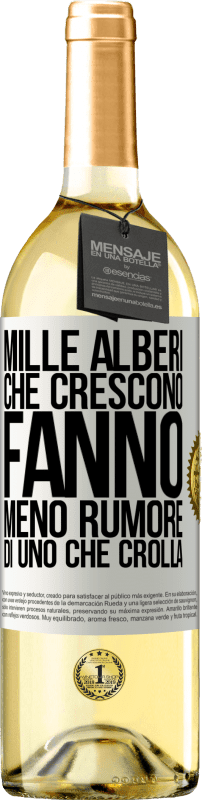 29,95 € Spedizione Gratuita | Vino bianco Edizione WHITE Mille alberi che crescono fanno meno rumore di uno che crolla Etichetta Bianca. Etichetta personalizzabile Vino giovane Raccogliere 2024 Verdejo