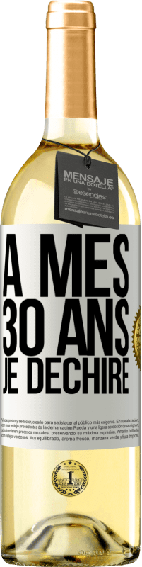 29,95 € Envoi gratuit | Vin blanc Édition WHITE À mes 30 ans je déchire Étiquette Blanche. Étiquette personnalisable Vin jeune Récolte 2024 Verdejo