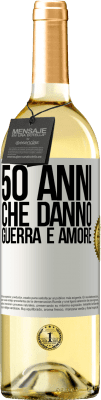 29,95 € Spedizione Gratuita | Vino bianco Edizione WHITE 50 anni che danno guerra e amore Etichetta Bianca. Etichetta personalizzabile Vino giovane Raccogliere 2024 Verdejo