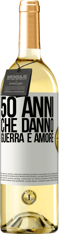 29,95 € Spedizione Gratuita | Vino bianco Edizione WHITE 50 anni che danno guerra e amore Etichetta Bianca. Etichetta personalizzabile Vino giovane Raccogliere 2025 Verdejo