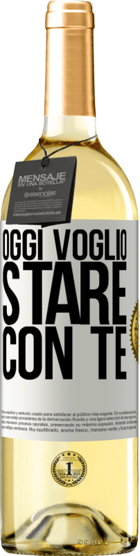 29,95 € Spedizione Gratuita | Vino bianco Edizione WHITE Oggi voglio stare con te Etichetta Bianca. Etichetta personalizzabile Vino giovane Raccogliere 2024 Verdejo