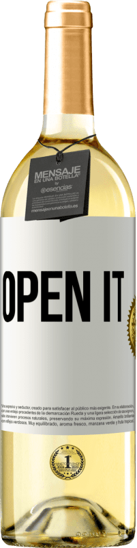 29,95 € Free Shipping | White Wine WHITE Edition Open it White Label. Customizable label Young wine Harvest 2023 Verdejo