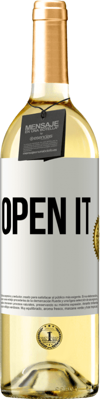 29,95 € Free Shipping | White Wine WHITE Edition Open it White Label. Customizable label Young wine Harvest 2024 Verdejo