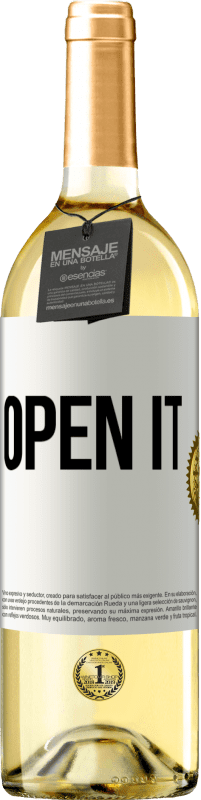 29,95 € Free Shipping | White Wine WHITE Edition Open it White Label. Customizable label Young wine Harvest 2025 Verdejo