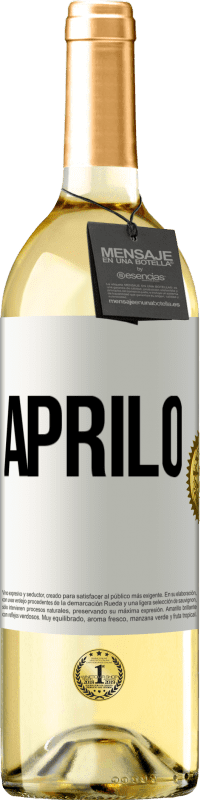 29,95 € Spedizione Gratuita | Vino bianco Edizione WHITE Aprilo Etichetta Bianca. Etichetta personalizzabile Vino giovane Raccogliere 2024 Verdejo