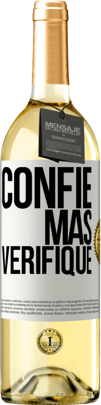 29,95 € Envio grátis | Vinho branco Edição WHITE Confie, mas verifique Etiqueta Branca. Etiqueta personalizável Vinho jovem Colheita 2024 Verdejo