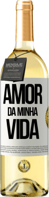 29,95 € Envio grátis | Vinho branco Edição WHITE Amor da minha vida Etiqueta Branca. Etiqueta personalizável Vinho jovem Colheita 2025 Verdejo