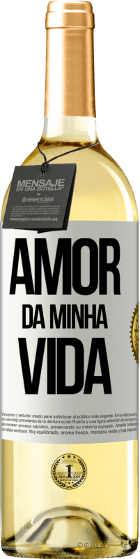 29,95 € Envio grátis | Vinho branco Edição WHITE Amor da minha vida Etiqueta Branca. Etiqueta personalizável Vinho jovem Colheita 2024 Verdejo