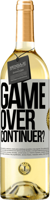 29,95 € Envoi gratuit | Vin blanc Édition WHITE GAME OVER. Continuer? Étiquette Blanche. Étiquette personnalisable Vin jeune Récolte 2023 Verdejo