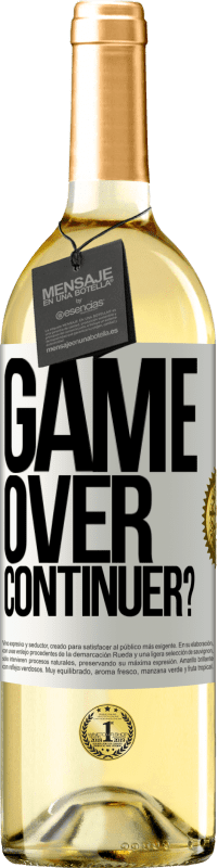 29,95 € Envoi gratuit | Vin blanc Édition WHITE GAME OVER. Continuer? Étiquette Blanche. Étiquette personnalisable Vin jeune Récolte 2025 Verdejo