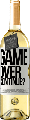 29,95 € Envío gratis | Vino Blanco Edición WHITE GAME OVER. Continue? Etiqueta Blanca. Etiqueta personalizable Vino joven Cosecha 2024 Verdejo