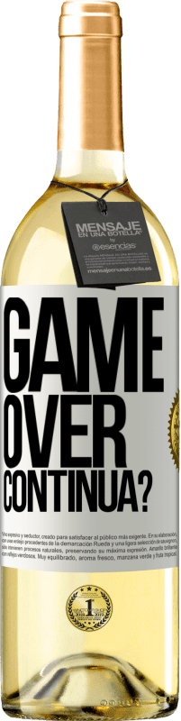 29,95 € Spedizione Gratuita | Vino bianco Edizione WHITE GAME OVER. Continua? Etichetta Bianca. Etichetta personalizzabile Vino giovane Raccogliere 2024 Verdejo