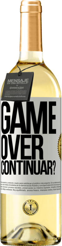 29,95 € Envio grátis | Vinho branco Edição WHITE GAME OVER. Continuar? Etiqueta Branca. Etiqueta personalizável Vinho jovem Colheita 2023 Verdejo