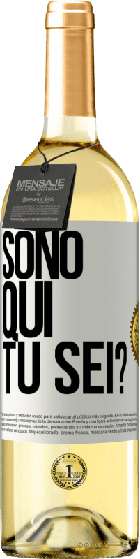 29,95 € Spedizione Gratuita | Vino bianco Edizione WHITE Sono qui. Tu sei? Etichetta Bianca. Etichetta personalizzabile Vino giovane Raccogliere 2023 Verdejo