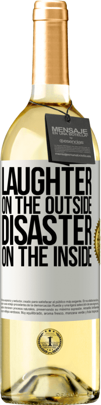 29,95 € Free Shipping | White Wine WHITE Edition Laughter on the outside, disaster on the inside White Label. Customizable label Young wine Harvest 2023 Verdejo