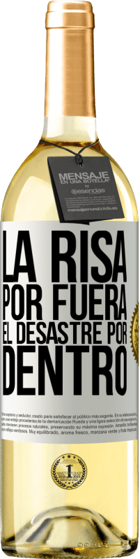 29,95 € Envío gratis | Vino Blanco Edición WHITE La risa por fuera, el desastre por dentro Etiqueta Blanca. Etiqueta personalizable Vino joven Cosecha 2025 Verdejo