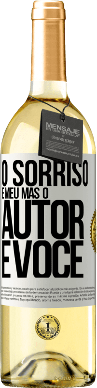 29,95 € Envio grátis | Vinho branco Edição WHITE O sorriso é meu, mas o autor é você Etiqueta Branca. Etiqueta personalizável Vinho jovem Colheita 2023 Verdejo