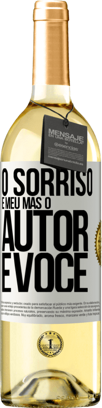 29,95 € Envio grátis | Vinho branco Edição WHITE O sorriso é meu, mas o autor é você Etiqueta Branca. Etiqueta personalizável Vinho jovem Colheita 2025 Verdejo