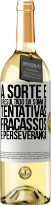 29,95 € Envio grátis | Vinho branco Edição WHITE A sorte é o resultado da soma de tentativas, fracassos e perseverança Etiqueta Branca. Etiqueta personalizável Vinho jovem Colheita 2023 Verdejo