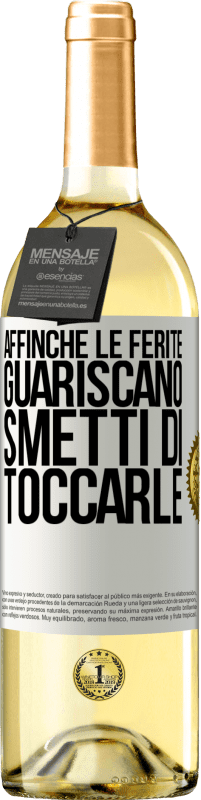 29,95 € Spedizione Gratuita | Vino bianco Edizione WHITE Affinché le ferite guariscano, smetti di toccarle Etichetta Bianca. Etichetta personalizzabile Vino giovane Raccogliere 2023 Verdejo