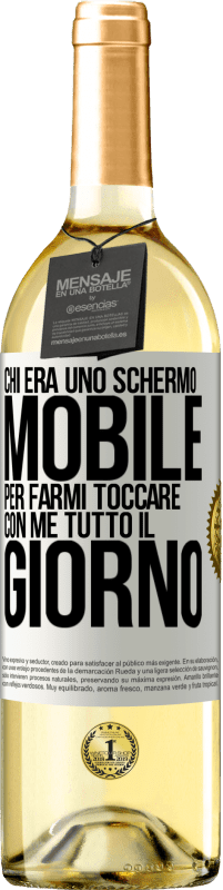 29,95 € Spedizione Gratuita | Vino bianco Edizione WHITE Chi era uno schermo mobile per farmi toccare con me tutto il giorno Etichetta Bianca. Etichetta personalizzabile Vino giovane Raccogliere 2023 Verdejo