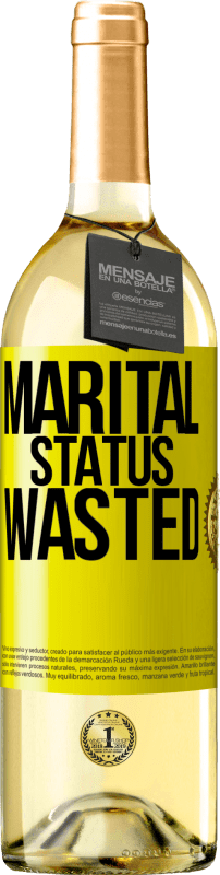 29,95 € Free Shipping | White Wine WHITE Edition Marital status: wasted Yellow Label. Customizable label Young wine Harvest 2024 Verdejo