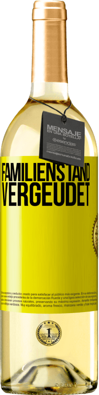 29,95 € Kostenloser Versand | Weißwein WHITE Ausgabe Familienstand: vergeudet Gelbes Etikett. Anpassbares Etikett Junger Wein Ernte 2023 Verdejo