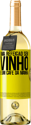 29,95 € Envio grátis | Vinho branco Edição WHITE Uma refeição sem vinho é um café da manhã Etiqueta Amarela. Etiqueta personalizável Vinho jovem Colheita 2024 Verdejo