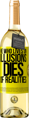 29,95 € Free Shipping | White Wine WHITE Edition He who lives on illusions dies of realities Yellow Label. Customizable label Young wine Harvest 2023 Verdejo