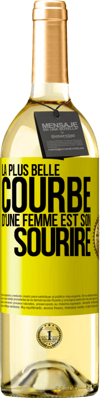 29,95 € Envoi gratuit | Vin blanc Édition WHITE La plus belle courbe d'une femme est son sourire Étiquette Jaune. Étiquette personnalisable Vin jeune Récolte 2024 Verdejo