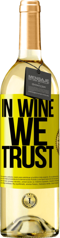 29,95 € 送料無料 | 白ワイン WHITEエディション in wine we trust 黄色のラベル. カスタマイズ可能なラベル 若いワイン 収穫 2023 Verdejo