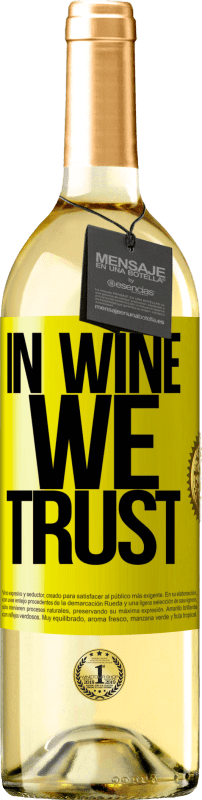 29,95 € 送料無料 | 白ワイン WHITEエディション in wine we trust 黄色のラベル. カスタマイズ可能なラベル 若いワイン 収穫 2025 Verdejo