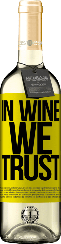 29,95 € Envoi gratuit | Vin blanc Édition WHITE in wine we trust Étiquette Jaune. Étiquette personnalisable Vin jeune Récolte 2023 Verdejo