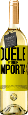 29,95 € Envío gratis | Vino Blanco Edición WHITE Duele porque importa Etiqueta Amarilla. Etiqueta personalizable Vino joven Cosecha 2024 Verdejo