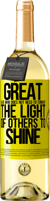 29,95 € 送料無料 | 白ワイン WHITEエディション 輝くために他人の光を消す必要のない人は素晴らしい 黄色のラベル. カスタマイズ可能なラベル 若いワイン 収穫 2025 Verdejo