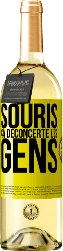 29,95 € Envoi gratuit | Vin blanc Édition WHITE Souris, ça déconcerte les gens Étiquette Jaune. Étiquette personnalisable Vin jeune Récolte 2024 Verdejo