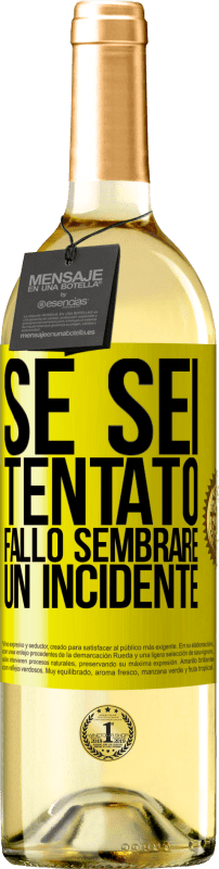 29,95 € Spedizione Gratuita | Vino bianco Edizione WHITE Se sei tentato, fallo sembrare un incidente Etichetta Gialla. Etichetta personalizzabile Vino giovane Raccogliere 2024 Verdejo